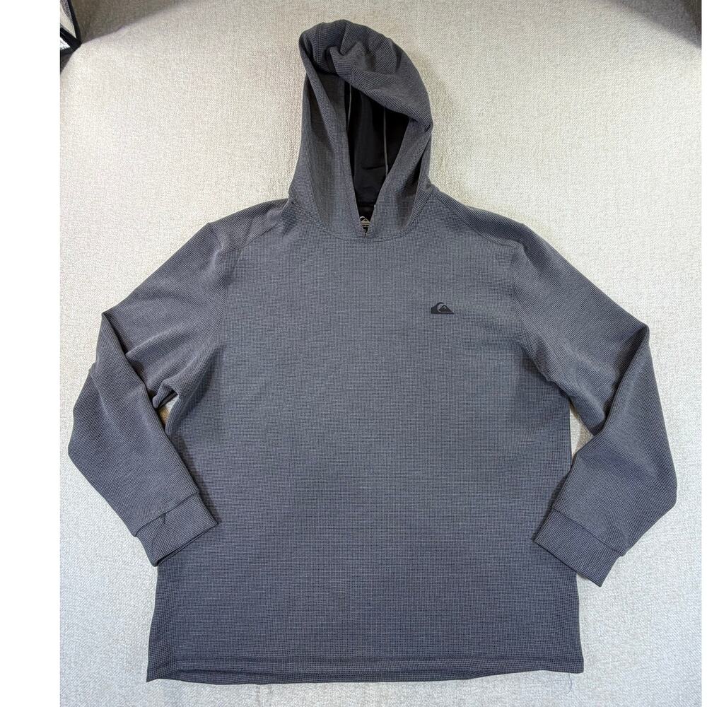 Quiksilver Men's 2XL Gray NWT Moisture Wicking Textured Pullover Hoodie Outdoor